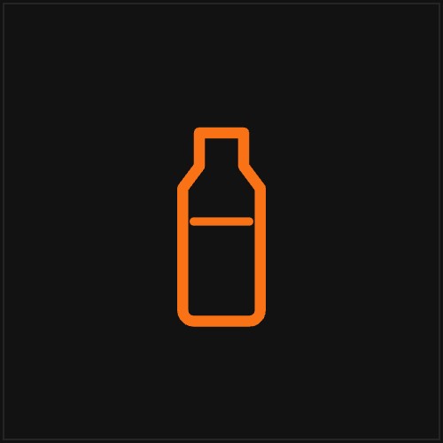 Ilustración de una botella reutilizable de acero con espacio para logo