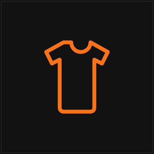 Ilustración de una camiseta de manga corta con espacio para logo en el pecho