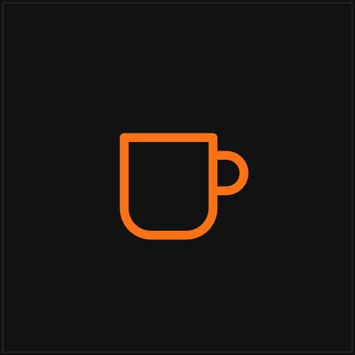 Ilustración de una taza de cerámica con asa y espacio para logo